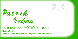 patrik vekas business card